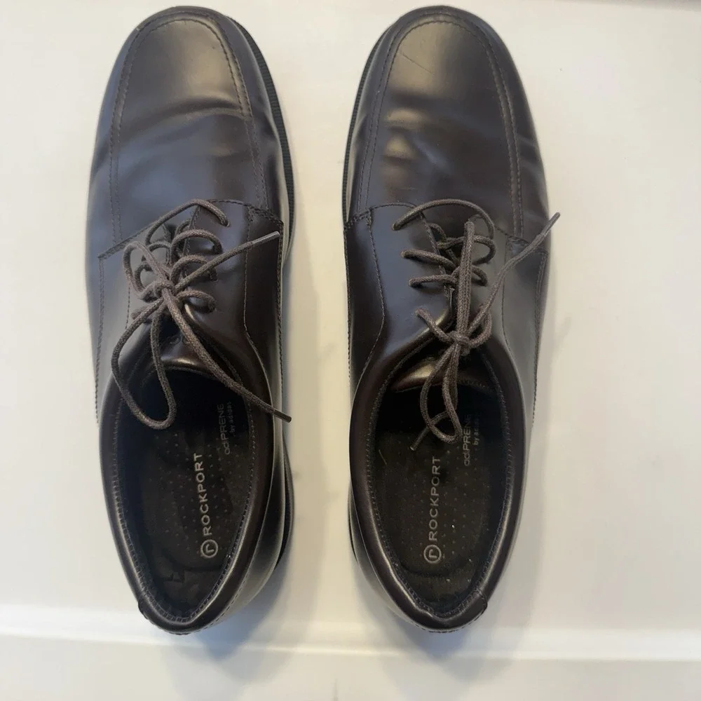 Rockport Ed Apron Toe Dark Brown Dress Shoes K58455 Mens 10M